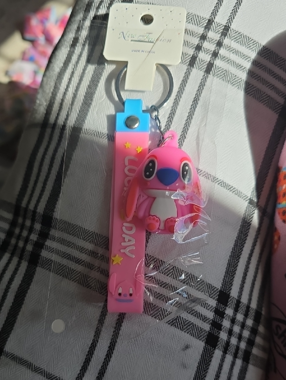 Cute Pink Bunny Keychain for Kids -